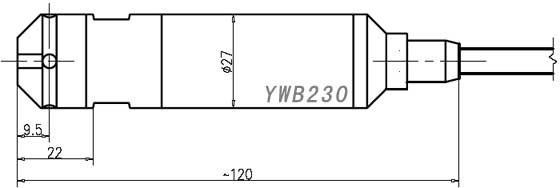 YWB230投入式液位變送器外形詳細(xì)尺寸CAD圖