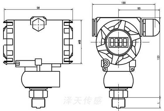 CYB270工業(yè)壓力變送器外形圖