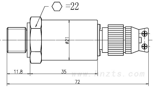 CYB320-C4型工程機(jī)械壓力變送器外形CAD圖